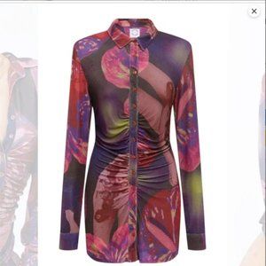 With Jean Andy Long-Sleeved Dress in Flamboyant Anthurium